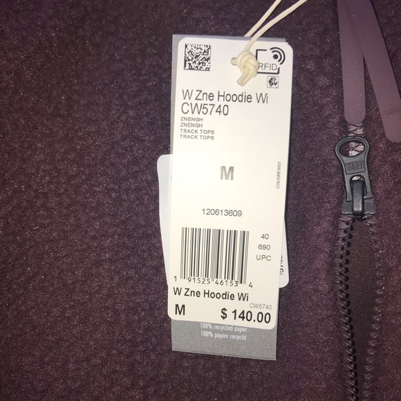 NWT Size M Adidas Burgundy Wine Hoodie Jacket - Picture 5 of 8